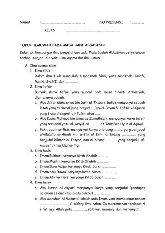 Tokoh Ilmuwan Daulah Abbasiyah