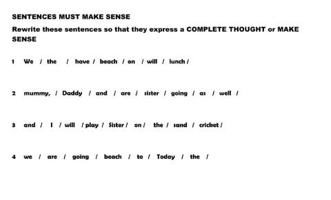 Sentences must make sense!