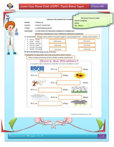 LKPD Digital Bahasa Inggris ke -3