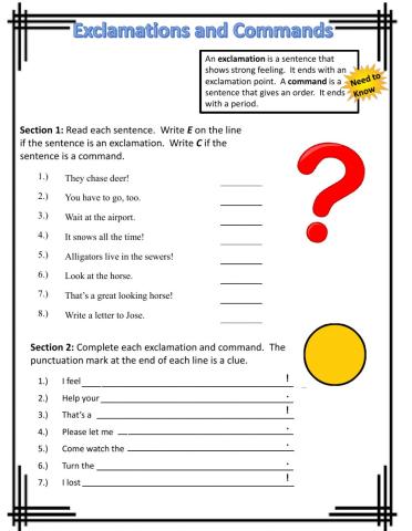 Exclamations and Commands