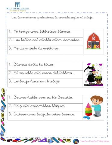 Sílaba trabada bl y br