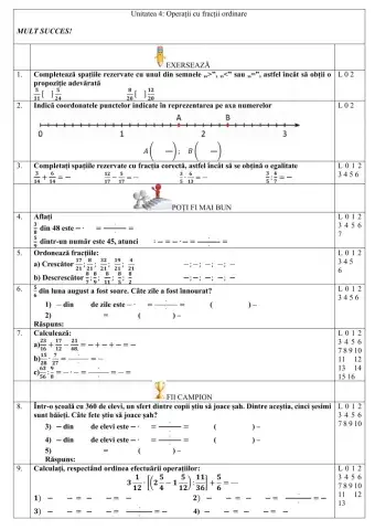 Operații cu fracții ordinare