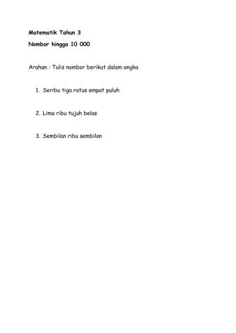 Nombor Hingga 10 000