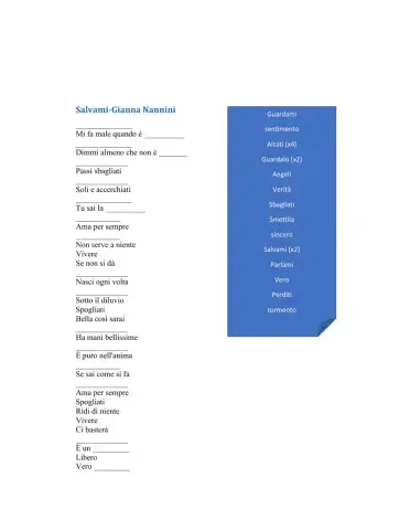 Salvami-Canzone Imperativo diretto con pronomi