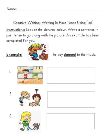 Writing In Past Tense Using Picture Prompts