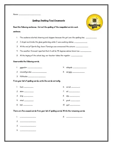 Doubling Final Consonants