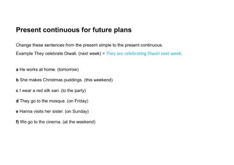 Present continuous for future plans