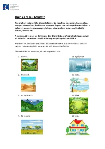 Els hàbitats dels animals