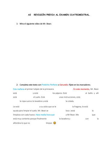 Participio, Indefinido y Gerundio