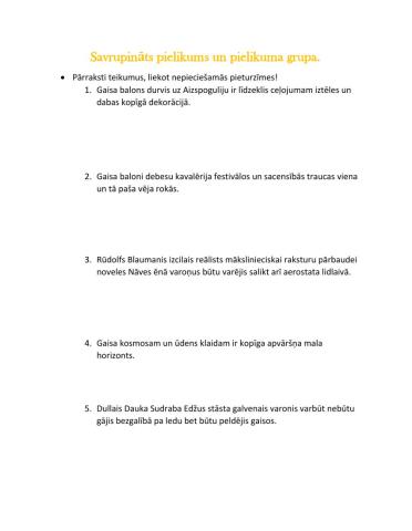 Savrupināts pielikums un tā grupa