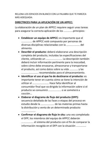 Directrices aplicación sistema APPCC