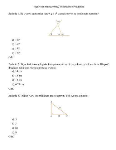 Twierdzenie Pitagorasa