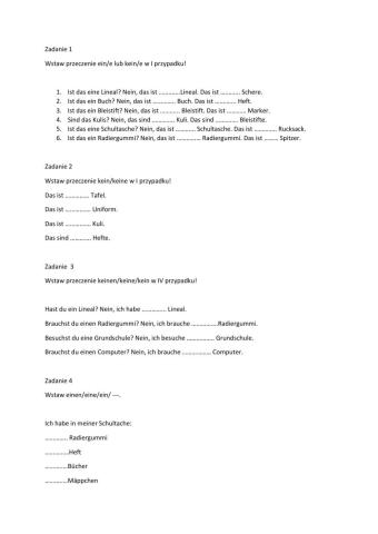 Przeczenia kein keine