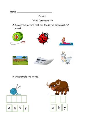 Initial Consonant Yy