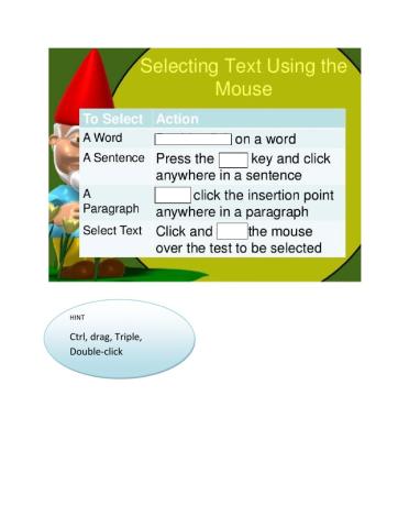 Selection Method by Mouse