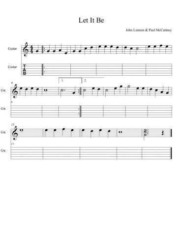 Let it be guitar music analysis