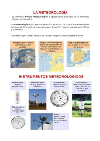Meteorología e instrumentos meteorológicos