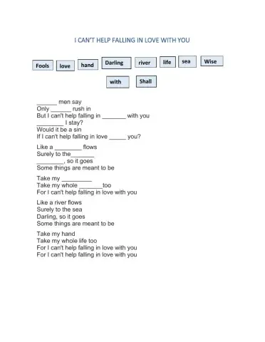 I can't help falling in love with you