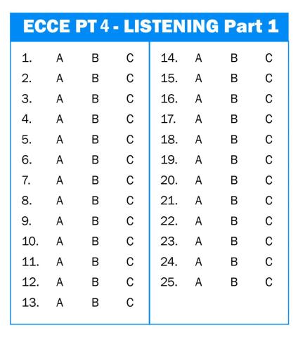 ECCE PT 4 - Listening Part 1
