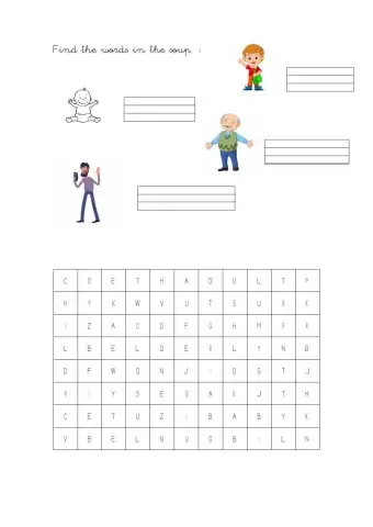 Baby, child, adult and elderly