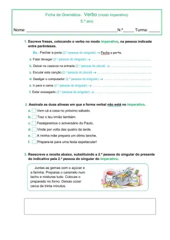 Gramática - modo imperativo
