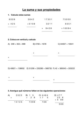 Propiedades de la Suma