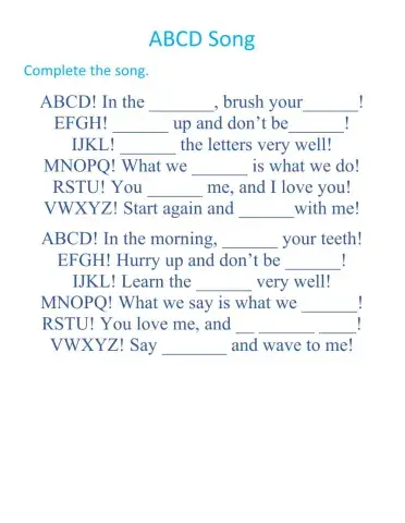 ABCD Song to Complete