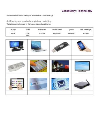 Technology related vocabulary
