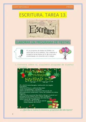 Escritura. Tarea 13.