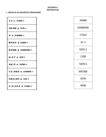 Secuencia 1 matemáticas
