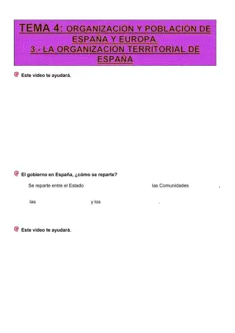 La organización territorial de España