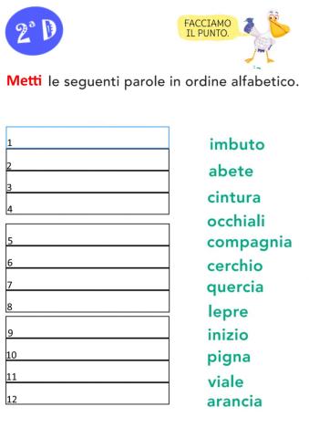 Ordine Alfabetico