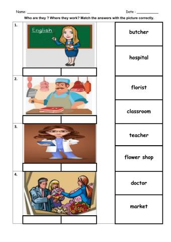Match the answers with the picture correctly.