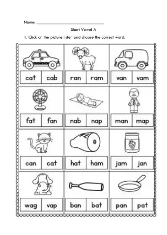 Short Vowel A
