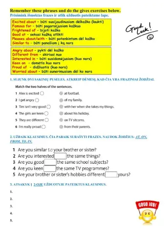 Adjectives and prepositions