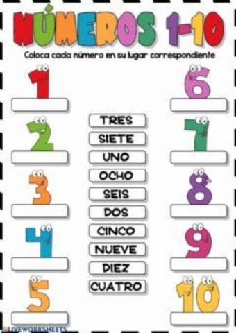 Arrastra y suelta cada numero en su lugar