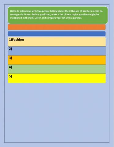 Influence of Western culture on Omani teenagers