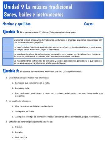 Unidad 9 La música tradicional