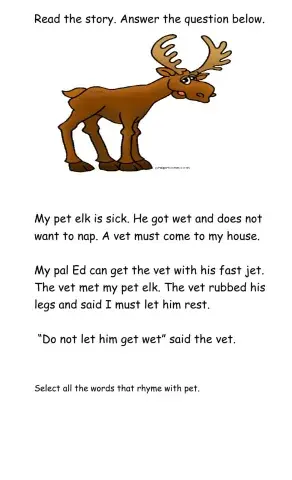 Reading Comprehension Passage Wednesday 6th