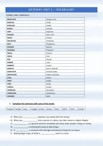 GTW Unit 2-Vocabulary