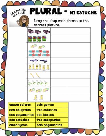 Mi estuche- plural
