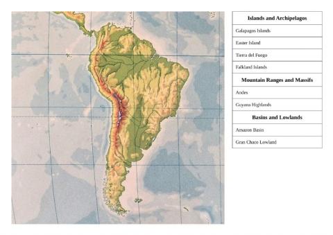 South American islands, mountains and basins 1