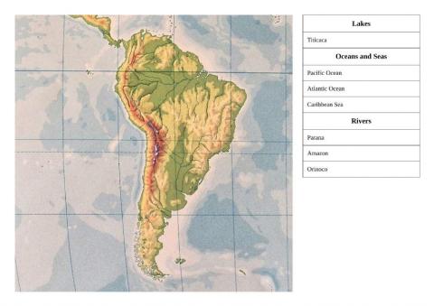 South American lakes, seas and rivers 1