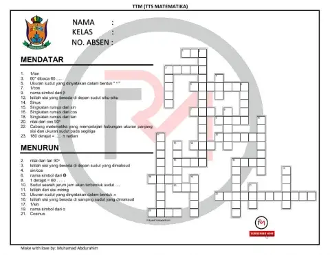 TTS Perbandingan Trigonometri pada segitiga siku-siku
