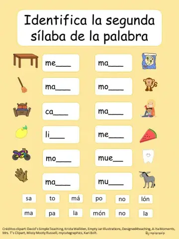 Palabras con -m- identifica la segunda sílaba