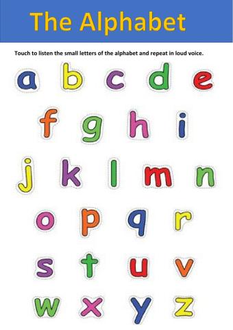 Lower case letters alphabet