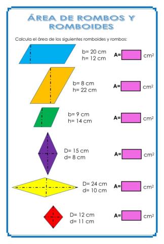 Área de rombos y romboides