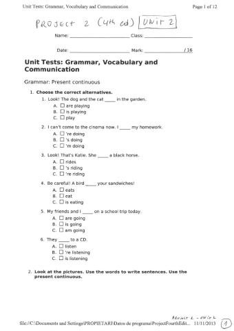 Project 2 - unit 2 test