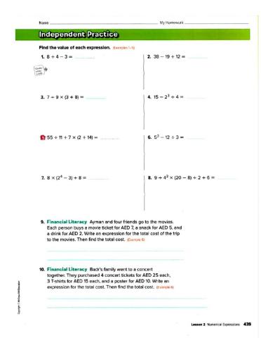 Numerical expressions 2