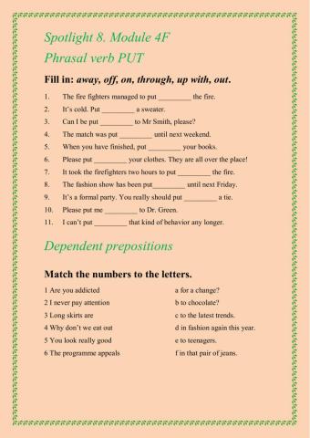 Spotlight 8, module 4F